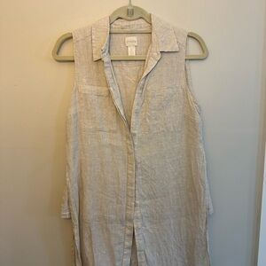 Chicos Beige Linen Sleeveless Top